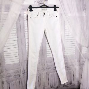 Abercrombie and fitch white long super skinny jeans